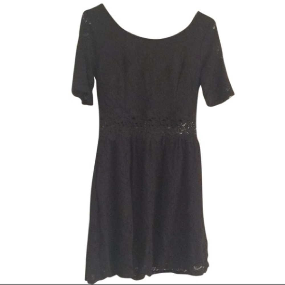 Black floral lace dress